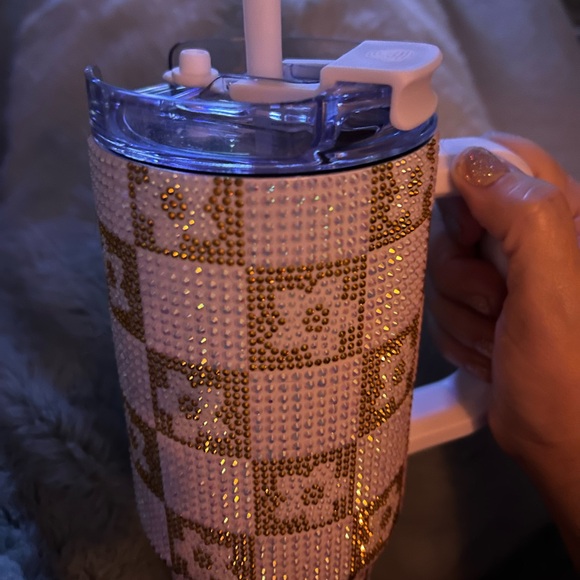 Gold and White Rhinestone Tumbler - Picture 5 of 5